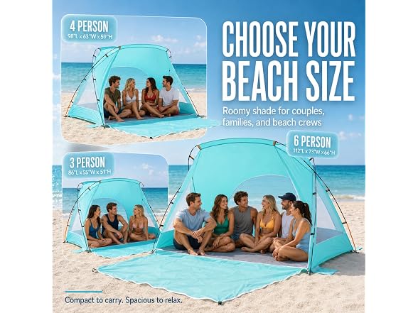 Etto UPF50+ Portable Beach Tent Canopy