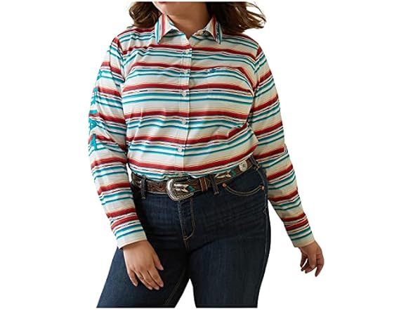 Ariat Womens Wrinkle Resist Team Kirby Stretch Shirt (1X)