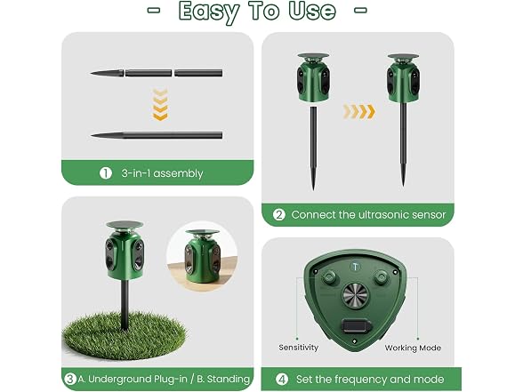 soxayu Solar Ultrasonic Animal Repellent