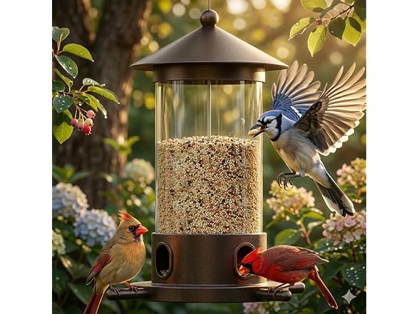 MrCrafts Metal Bird Feeder Hanging Iron