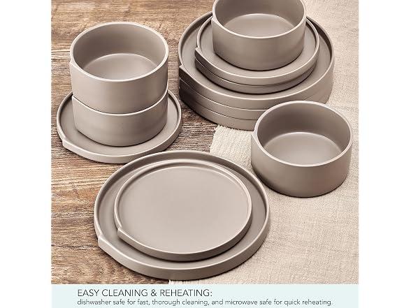 Pfaltzgraff Contemporary Edge 12 Piece Stoneware Dinnerware Set