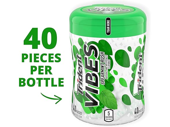 6PK Trident Vibes Spearmint Rush Sugar-Free Gum