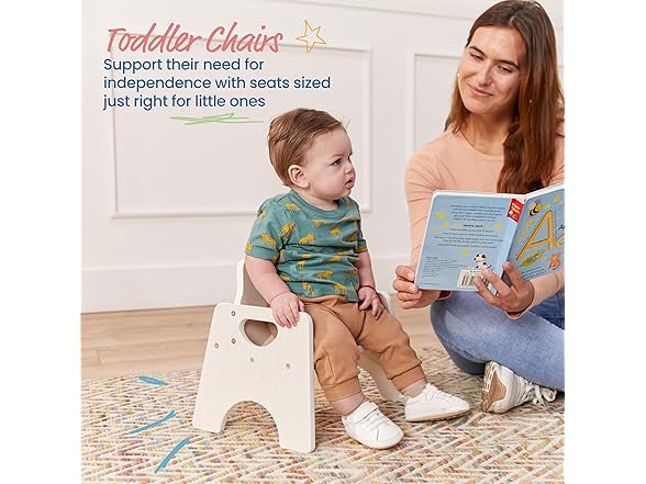 ECR4Kids Wooden Toddler Chair, 2Pk