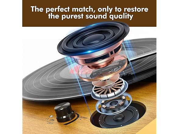 Popsky Record Player Built-in Stereo