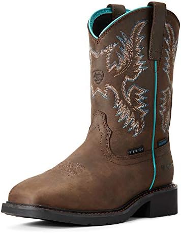 Ariat 10029516 9 Ariat Krista Waterproof Steel Toe Work Women's Boots Dark Brown