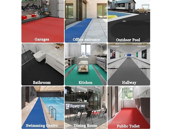 WLWLEO Drainage Non Slip Flooring Mats