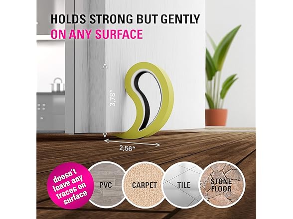 Door Window Stopper Wedge Brown 4Pk