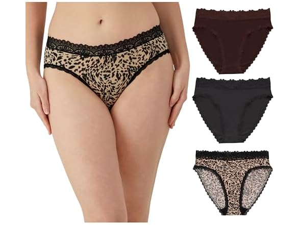 Just Brown Lace/Black Lace/Black Animal Print