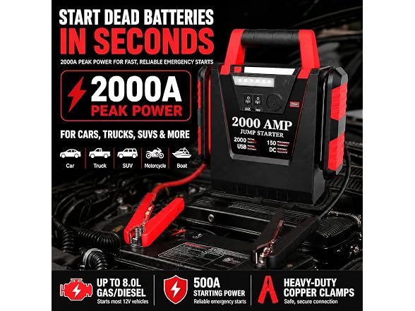 FlyAuto Jump Starter with Air Compressor