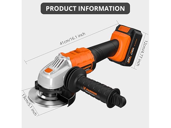 TILSWALL USPRAG01 Cordless Angle Grinder Kit Orange