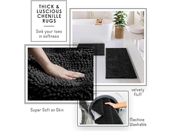 Clara Clark Bathroom Set - Black Bathroom Accessories Set