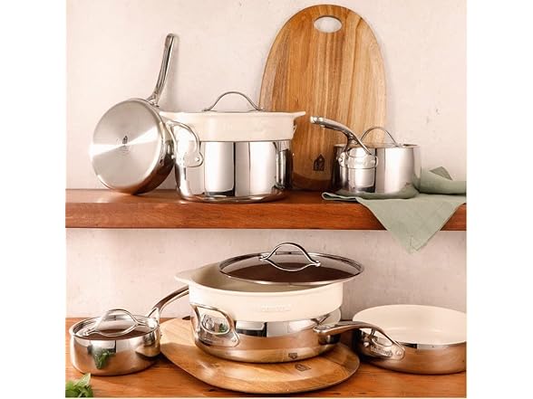 Bloomhouse 12 Piece Triply Stainless Steel Pots and Pans Cookware Set