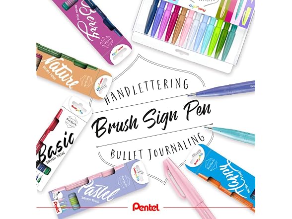 Pentel Brush Sign Pen SES15C-12 Fibre-Tip Pen 10 red