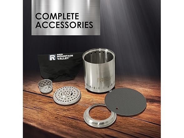 Red Mountain Valley Smokeless Tabletop Fire Pit, Silver