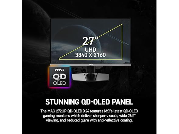 MSI 27" UHD Monitor | MAG 272UP QD-OLED X24