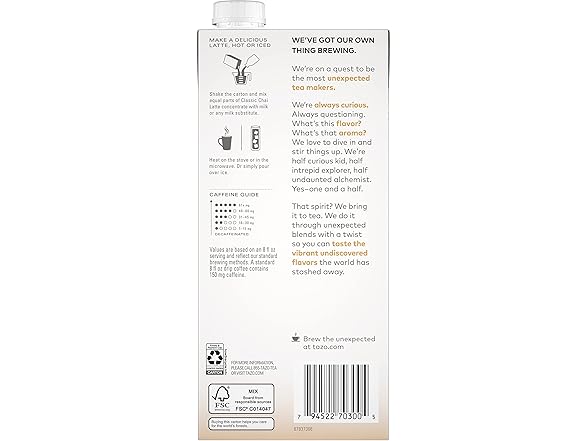 TAZO Chai Latte Concentrate, 32oz