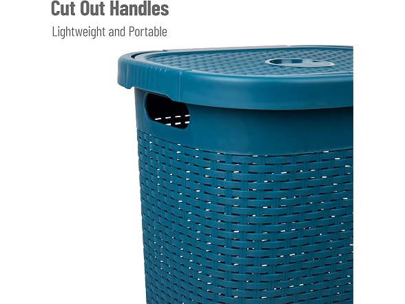 Mind Reader 50L Slim Laundry Hamper Set of 2, Blue
