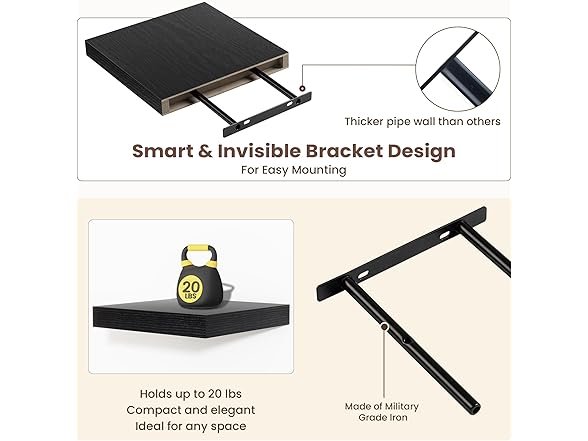 Square floating shelves