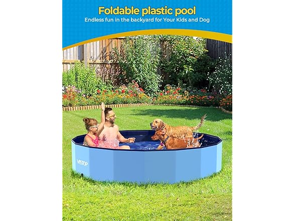 VISTOP Jumbo Foldable Dog Pool, Hard Plastic