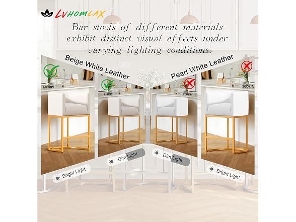 LVHOMLAX B0DKC14K5B Set 1Barstool, Off White Linen (Open Box)