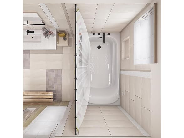Design House Tension Shower Rod, 36-63", Matte Black