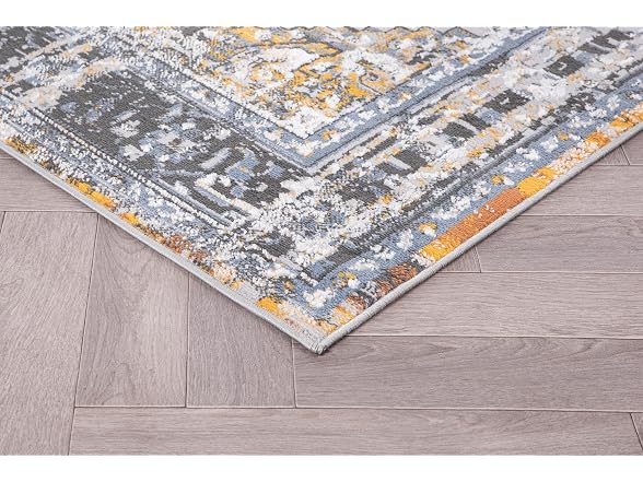 L'Baiet Marie Blue Distressed 2x6 Runner Rug