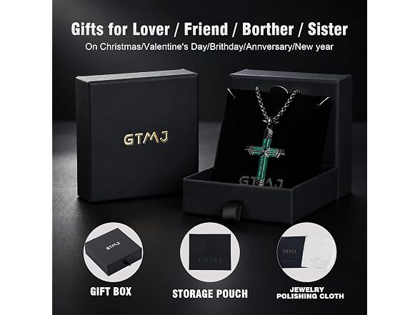 Malachite Cross Necklace