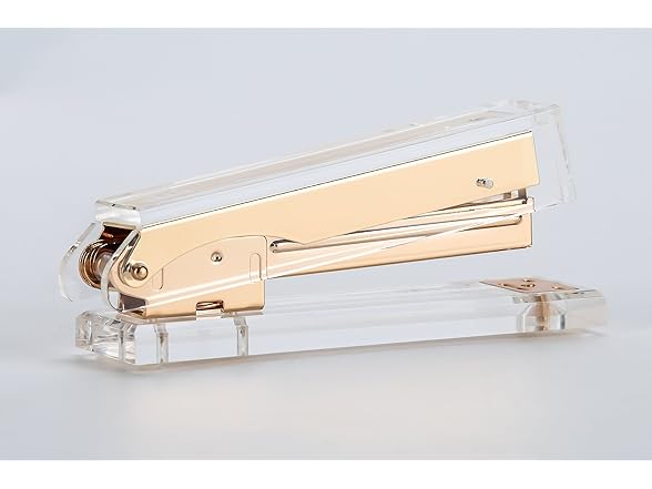 Clear Gold Toned Acrylic Stapler