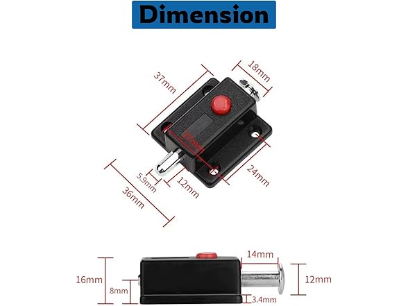 4pk Spring Bolt Door Latches ABS