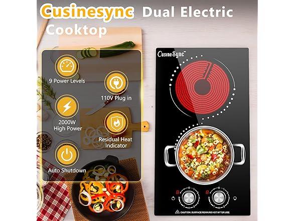Portable Electric Cooktop (Knob Control)