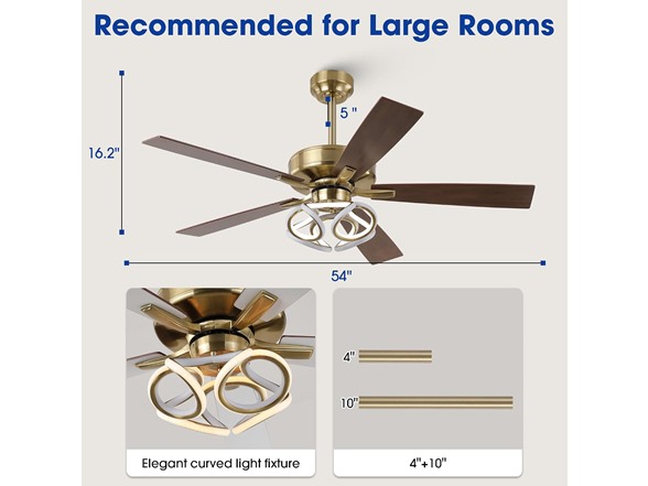 Parrot Uncle F6367-PU 52" Modern Ceiling Fan