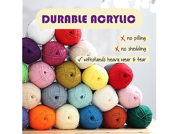 Acrylic Yarn for Crocheting & Knitting 370 yards
