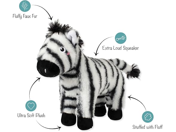 Fringe Studio I'm Stripe-Tacular Plush Dog Toy, Zebra
