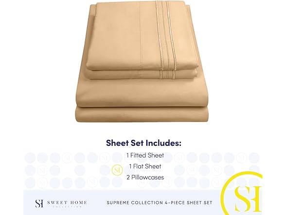 Sweet Home Collection Full Size Sheet Sets - Breatha
