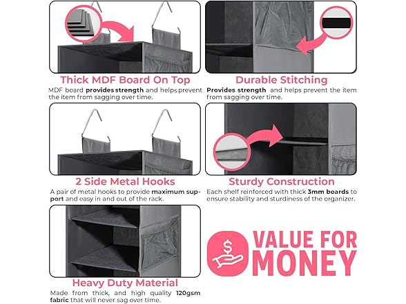 Hanging Closet Organizer w/ Drawers