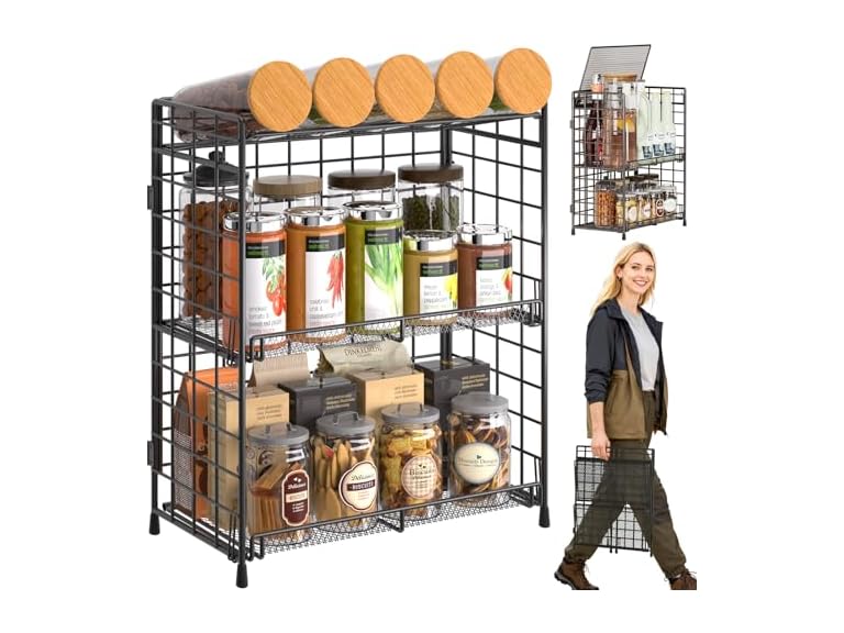 DTUQYX Spice Rack Organizer for Countertop, 3-Tier 