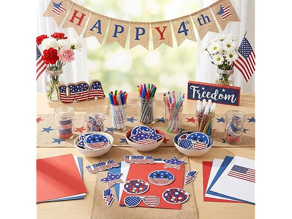 Fun Express Bulk Patriotic Stars & Stripes Stickers - 144 Pieces