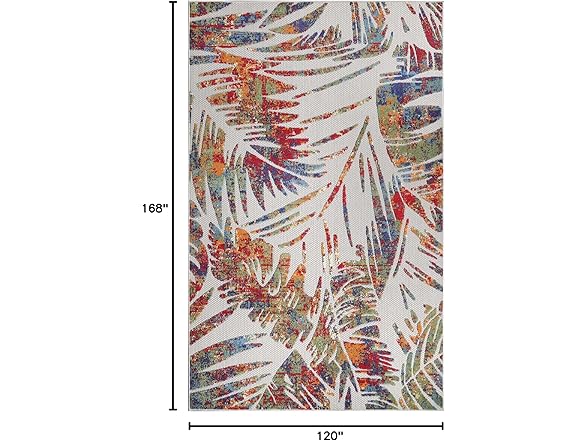 Superior Indoor Outdoor Rug Tropical Leaves