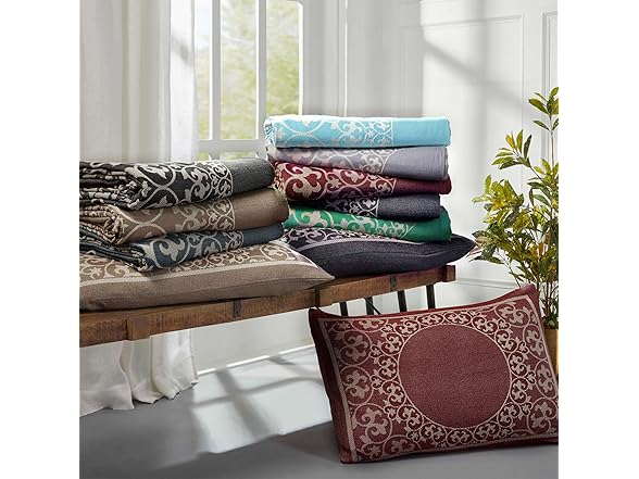 Superior Cotton Blend Bedspread Set Jacquard Floral