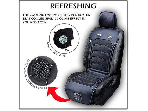 Zone Tech SE0074 Cooling Car Seat Cushion Black