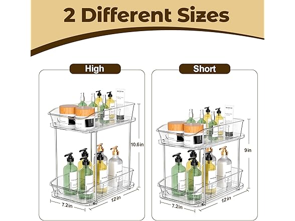 incostar 2 Tier Pull-Out Storage Organizer, 4PK