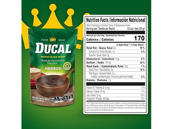Ducal Refried Black Beans 14.1oz