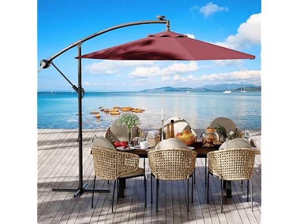 GarveeLife 10ft Offset Umbrella Tan