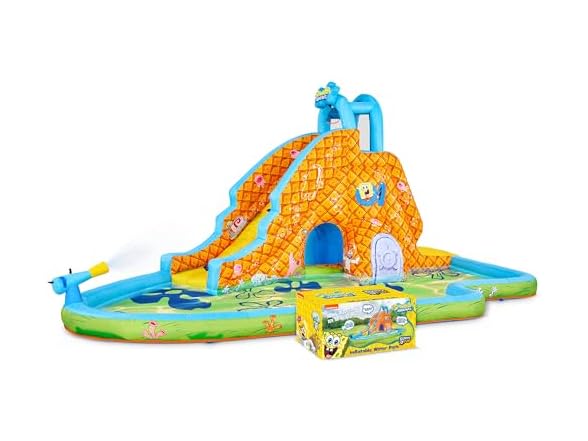 SUNNY&FUN Spongebob Deluxe Inflatable Water Slide Park