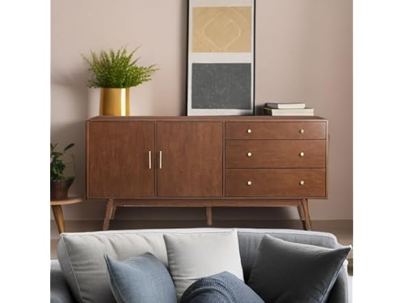 Walker Edison Mid-Century Modern Wood Kitchen Buffet