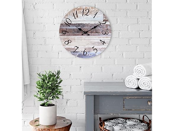 Stonebriar Vintage Farmhouse 14" Hanging Wall Clock