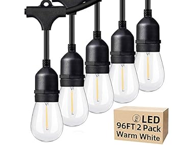 $21.99, Was $59.99, 63% Off! Lakumu Outdoor String Lights, Commercial Grade dealfomo
