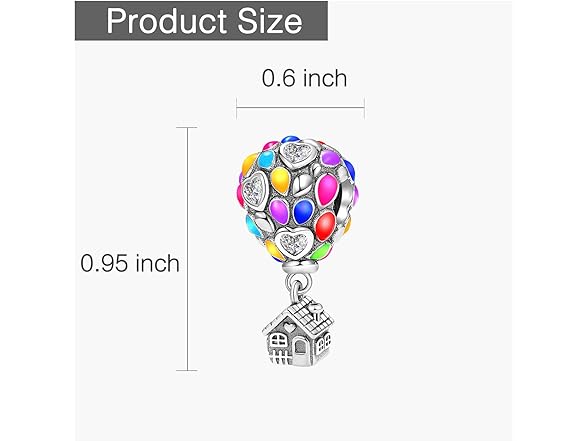 dazlily Colorful Hot Air Balloon Charm