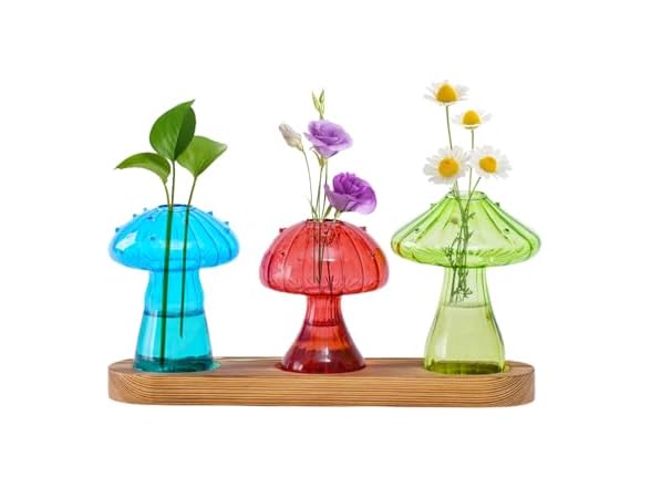 6 Pack Mushroom Glass Propagation Vases