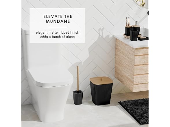 Clara Clark Bathroom Set - Black Bathroom Accessories Set